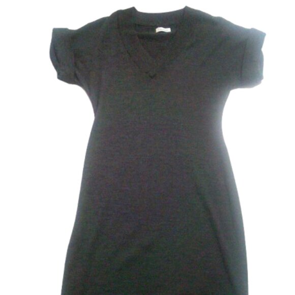 Calvin Klein Gray Merino Wool Blend Short Sleeve Sweater Dress Size M - Picture 7 of 7